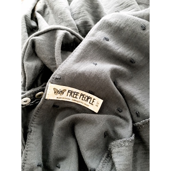 Free People Lace Shoulder Mini Henley Tee - Picture 4 of 4